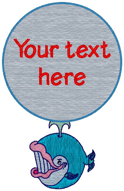 Spouting Whale Frame Embroidery Design