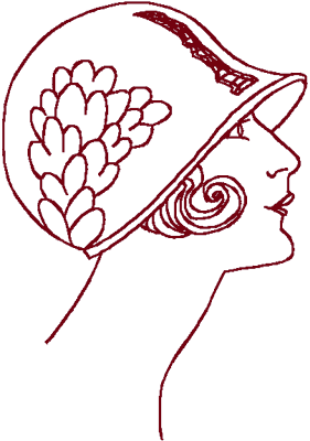 Redwork Flapper #10 Embroidery Design