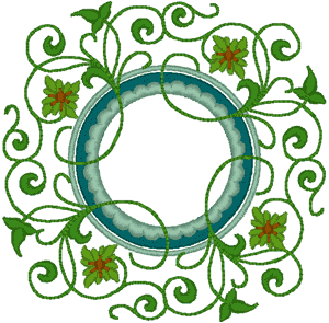 Ornate Floral Element Embroidery Design