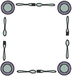 Place Settings Frame Embroidery Design