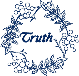 Truth Redwork Wreath Embroidery Design