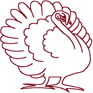 Redwork Turkey Embroidery Design