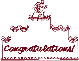 Redwork Wedding Cake Frame Embroidery Design