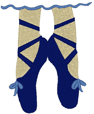 Blue Ballet Slippers Embroidery Design