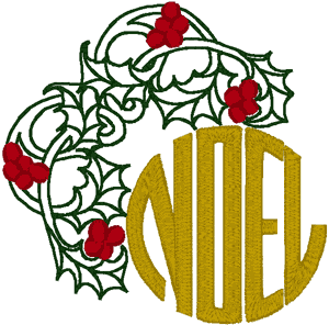 Christmas Noel Ornament Embroidery Design