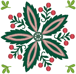Floral Design Element Embroidery Design
