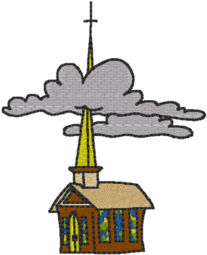 Little Church Embroidery Design