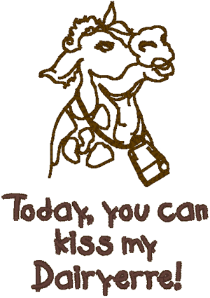 Goofy Cow Quotes #2 Embroidery Design