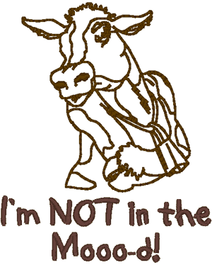 Goofy Cow Quotes #4 Embroidery Design