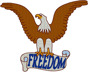 Freedom Eagle Embroidery Design