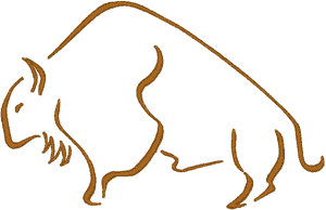 Cave Art Buffalo Embroidery Design