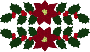 Christmas Poinsettia Centerpiece Embroidery Design