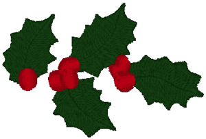Christmas Holly Accent Embroidery Design