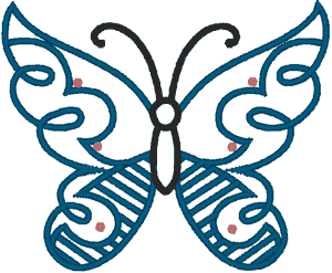 Satin Outline Butterfly #1 Embroidery Design