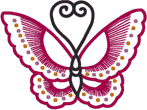 Satin Outline Butterfly #2 Embroidery Design