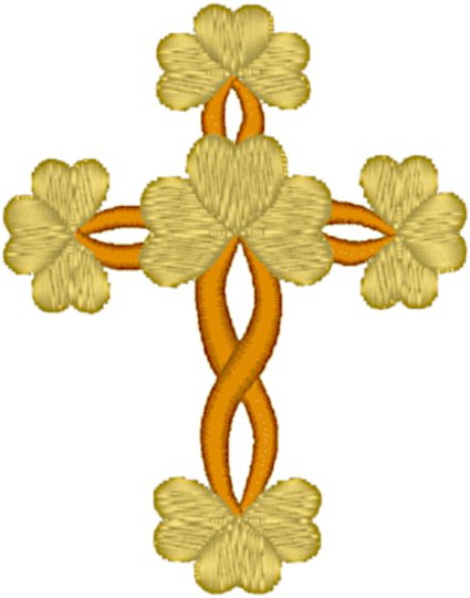 Clover Cross Embroidery Design