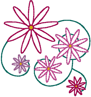 Needlepoint Style Flowers Embroidery Design