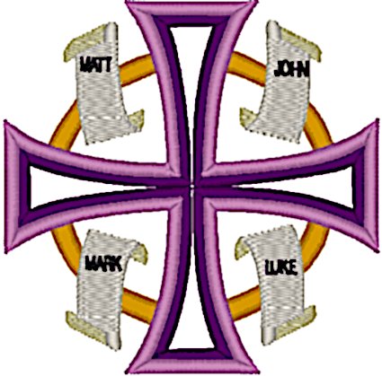 Cross & Gospels Embroidery Design