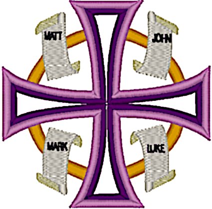 Cross & Gospels Embroidery Design