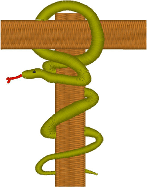 The Serpent Lifted Up Embroidery Design
