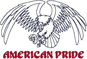 American Pride Eagle Embroidery Design