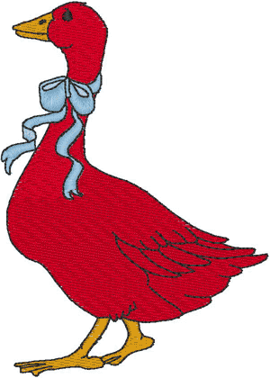 Red Mother Goose Embroidery Design