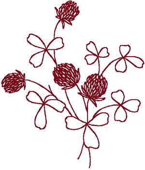 Redwork Clover Embroidery Design