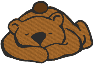 Sleeping Teddy Bear Embroidery Design