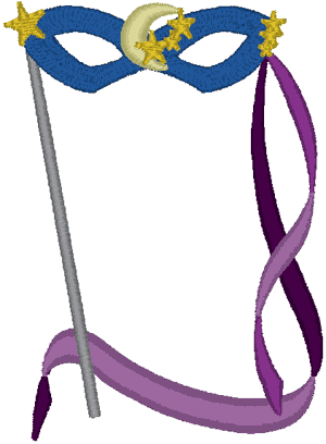 Mardi Gras Mask Embroidery Design