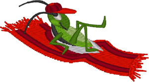 Relaxing Cricket Embroidery Design
