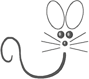 Fanciful Mouse #1 Embroidery Design