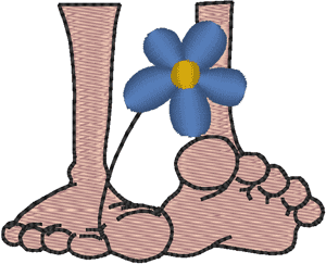 Flower & Feet Embroidery Design