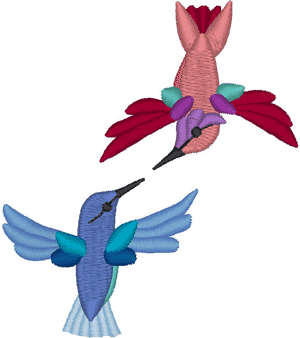 Hummingbird Pair Embroidery Design