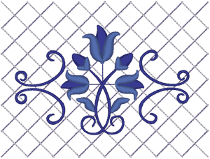 Floral Element with Background Embroidery Design