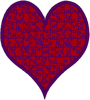 Heart Puzzle Embroidery Design