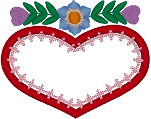 Country Heart Embroidery Design