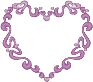 Scrolled Heart Frame Embroidery Design