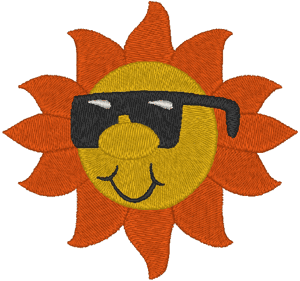 Mr. Sun in Shades Embroidery Design