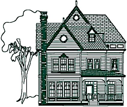 Redwork Midwest Farm House #1 Embroidery Design
