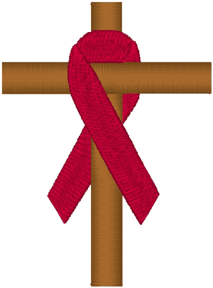 Awareness Ribbon Cross Embroidery Design