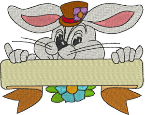 Easter Bunny Name Frame Embroidery Design
