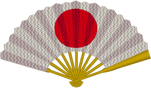 Rising Sun Japanese Fan Embroidery Design