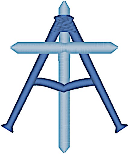 Fusils Cross w/ Alpha Symbol Embroidery Design