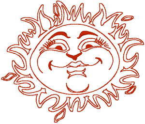 Redwork Mr. Sunshine #9 Embroidery Design