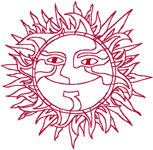 Redwork Mr. Sunshine #4 Embroidery Design