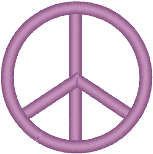 Universal Peace Sign Embroidery Design