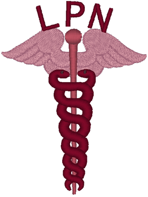 LPN Caduceus Embroidery Design