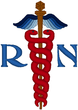 RN Caduceus #1 Embroidery Design