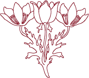 Redwork Stylized Tulip #2 Embroidery Design