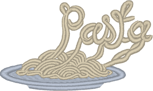 Plate of Pasta Embroidery Design